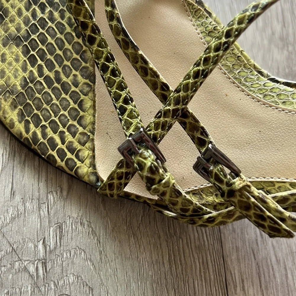 Snakeskin Leather Straps high heels vintage​